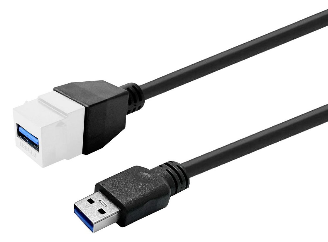 VivoLink Keystone White USB3.0 A-Female to A-Male - Digital/Daten - Digital/Display/Video