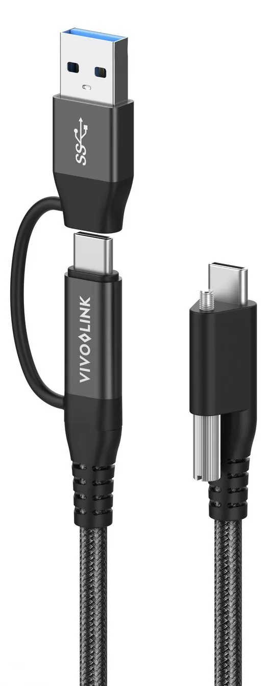 VivoLink PROUSBCMM1.5ADP - 1,5 m - USB C - USB 3.2 Gen 2 (3.1 Gen 2) - 10 Gbit/s - Schwarz, Ansicht 2