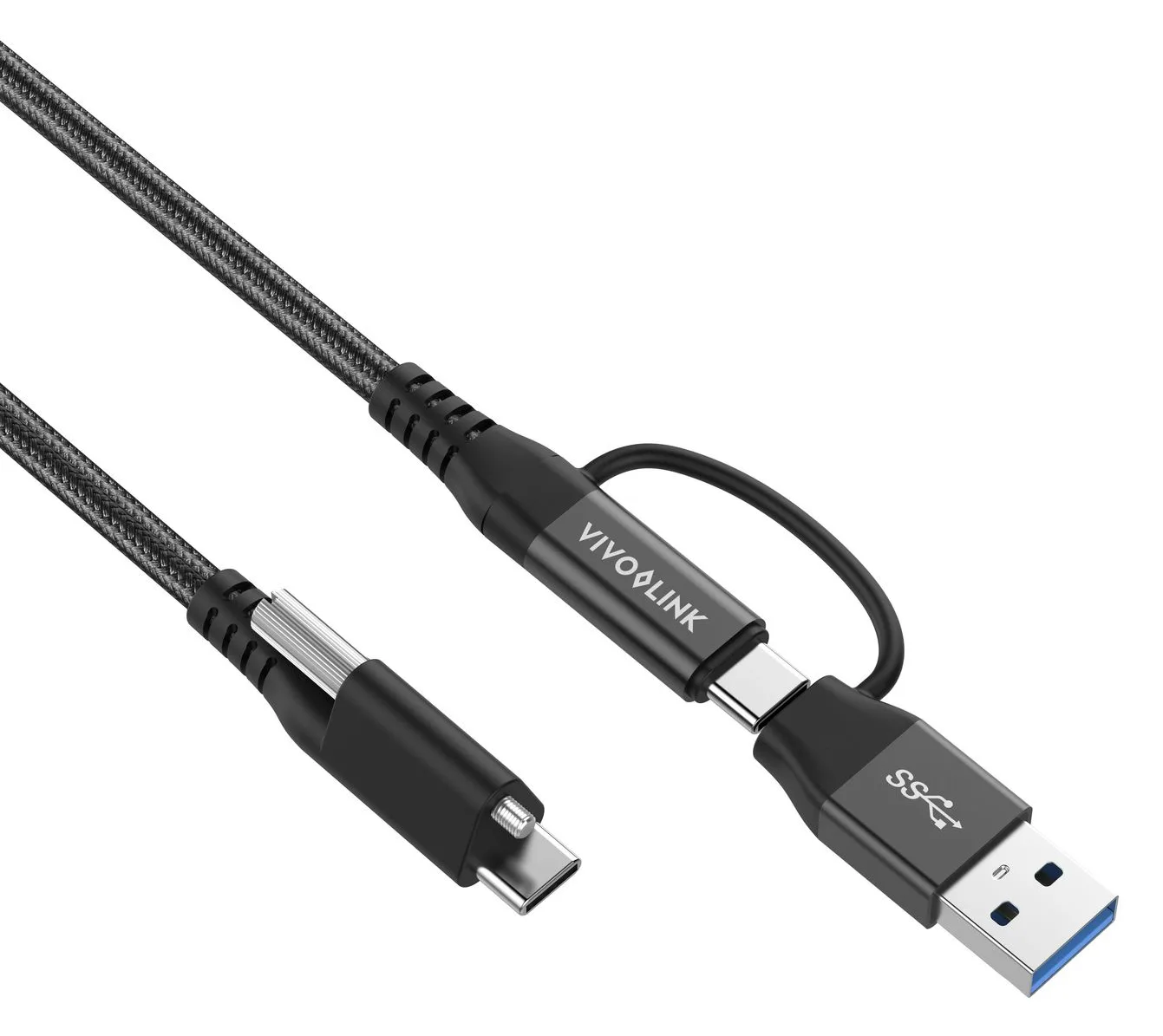 VivoLink PROUSBCMM1.5ADP - 1,5 m - USB C - USB 3.2 Gen 2 (3.1 Gen 2) - 10 Gbit/s - Schwarz, Ansicht 3