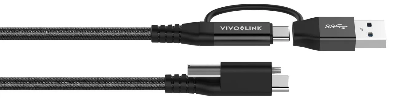 VivoLink PROUSBCMM1.5ADP - 1,5 m - USB C - USB 3.2 Gen 2 (3.1 Gen 2) - 10 Gbit/s - Schwarz, Ansicht 4