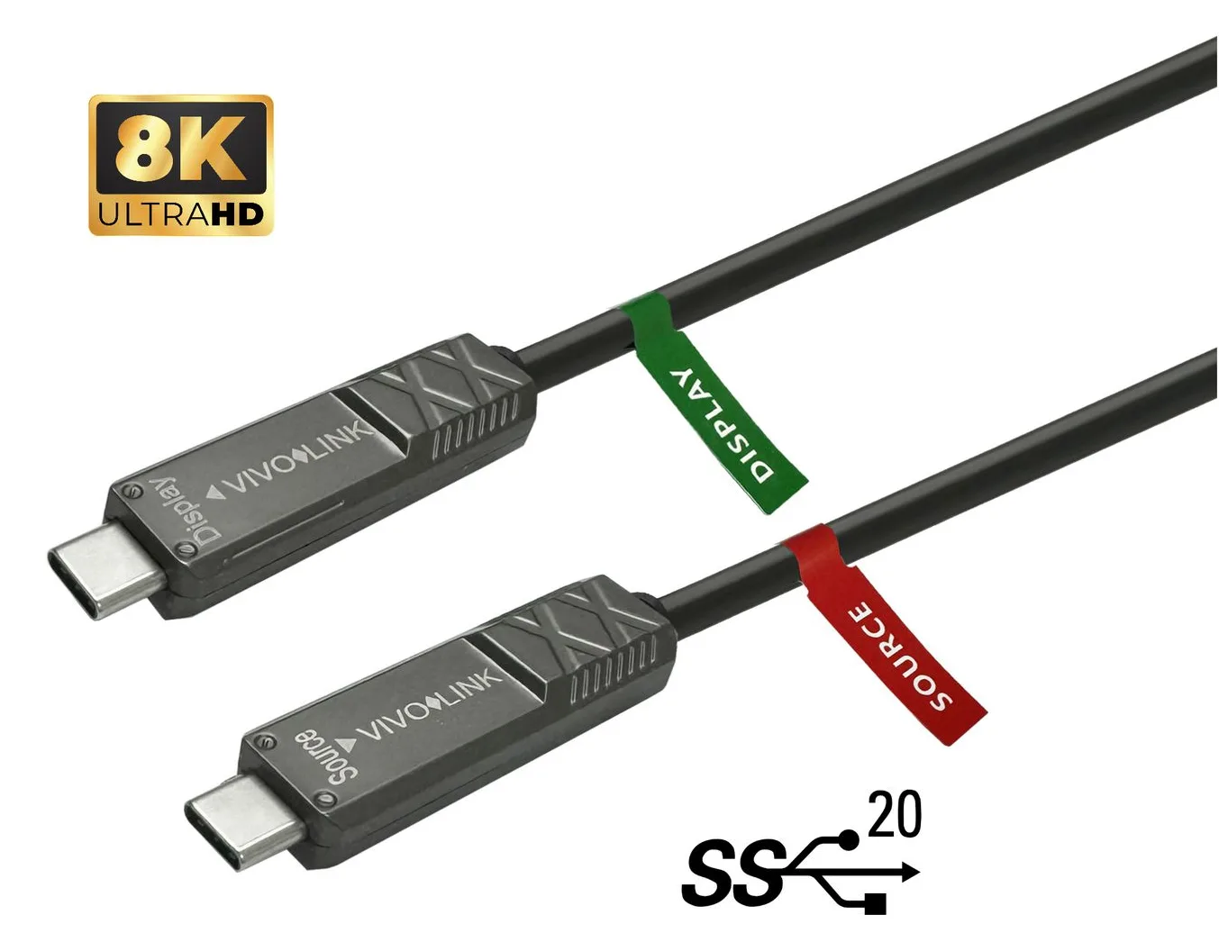 VivoLink PROUSBCMM10OP - 10 m - USB C - USB C - USB 3.2 Gen 2 (3.1 Gen 2) - 20 Gbit/s - Schwarz, Ansicht 2