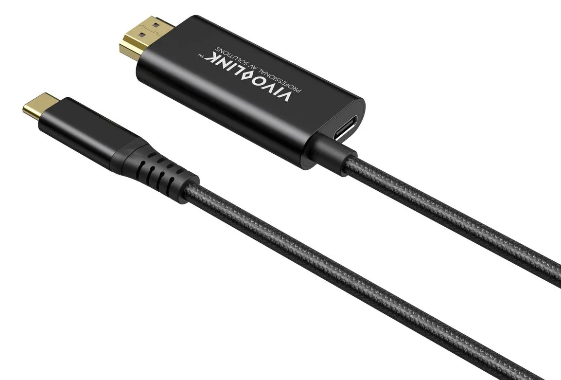 VivoLink USB-C to HDMI Cable with 100W PD Charge Black - Kabel - Digital/Daten, Ansicht 3