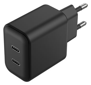 2GO Ladegerät 45W 2-Port 2x USB-C schwarz von LumaTech