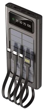 2GO Powerbank Solar 10000mAh mit LED Taschenlampe schwarz - Micro (AAA) von LumaTech