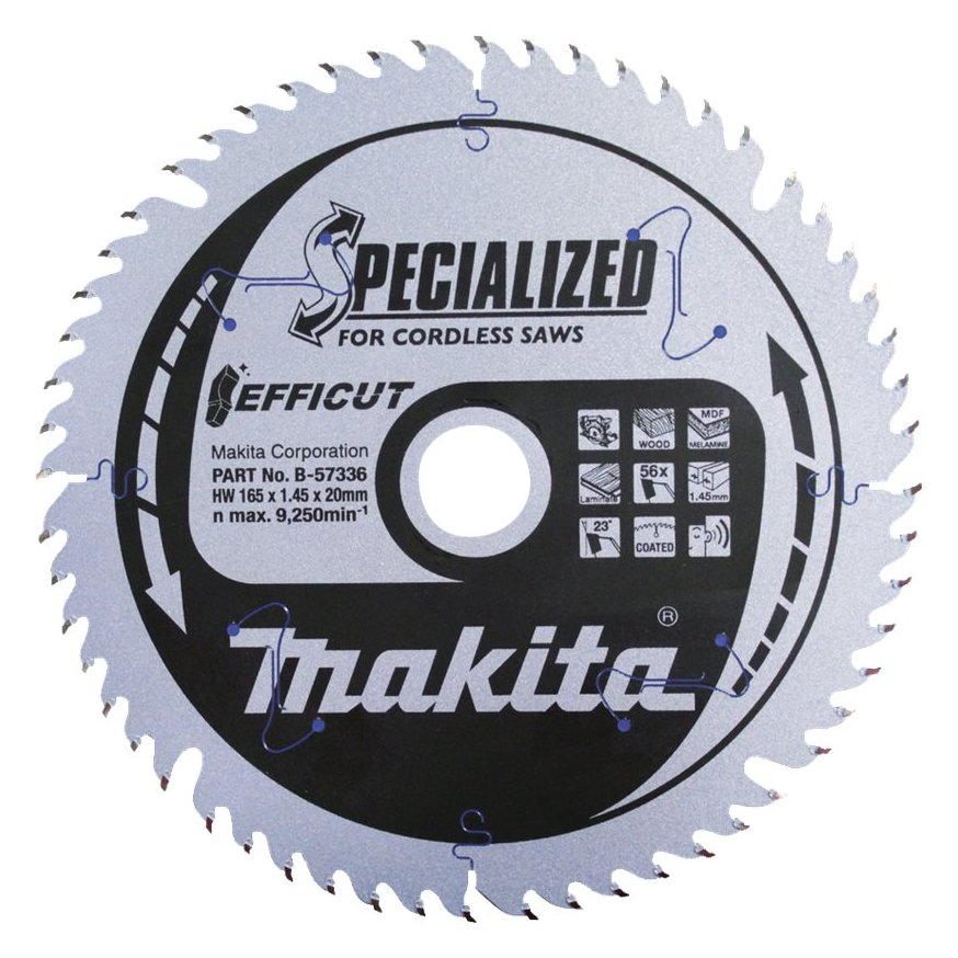 Makita Efficut - Kreissägeblatt - für Holz, Metall, Kunststoff, Laminat, mitteldichte Holzfaserplatte (MDF)