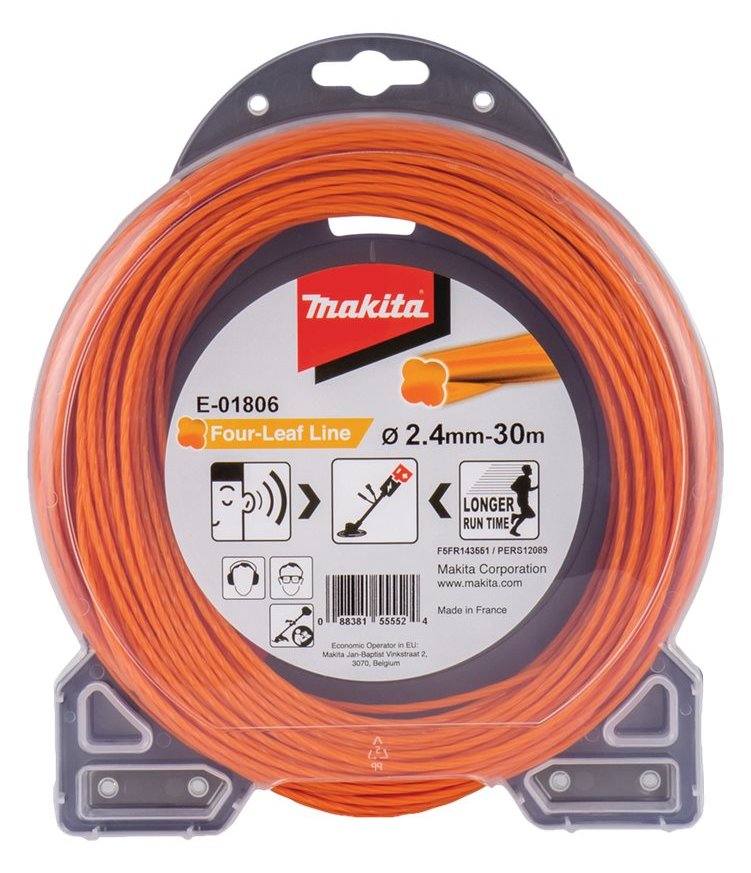 Makita Fadenstücke - 2.4 mm - Länge: 30 m - für Makita DUR368AZ, DUR368LZ, DUR369AZ, UR012GZ02, UR101CZ