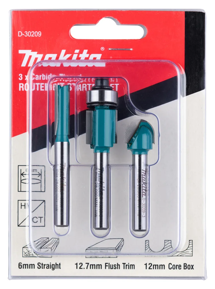 Makita Fräs-Bitsatz - 3 Stücke - für Makita DRT50Z, Ansicht 3