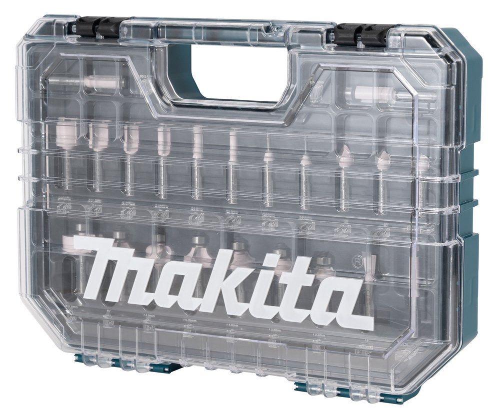 Makita Fräs-Bitsatz - für Holz - V-Groove, Dovetail, Beading, Falz