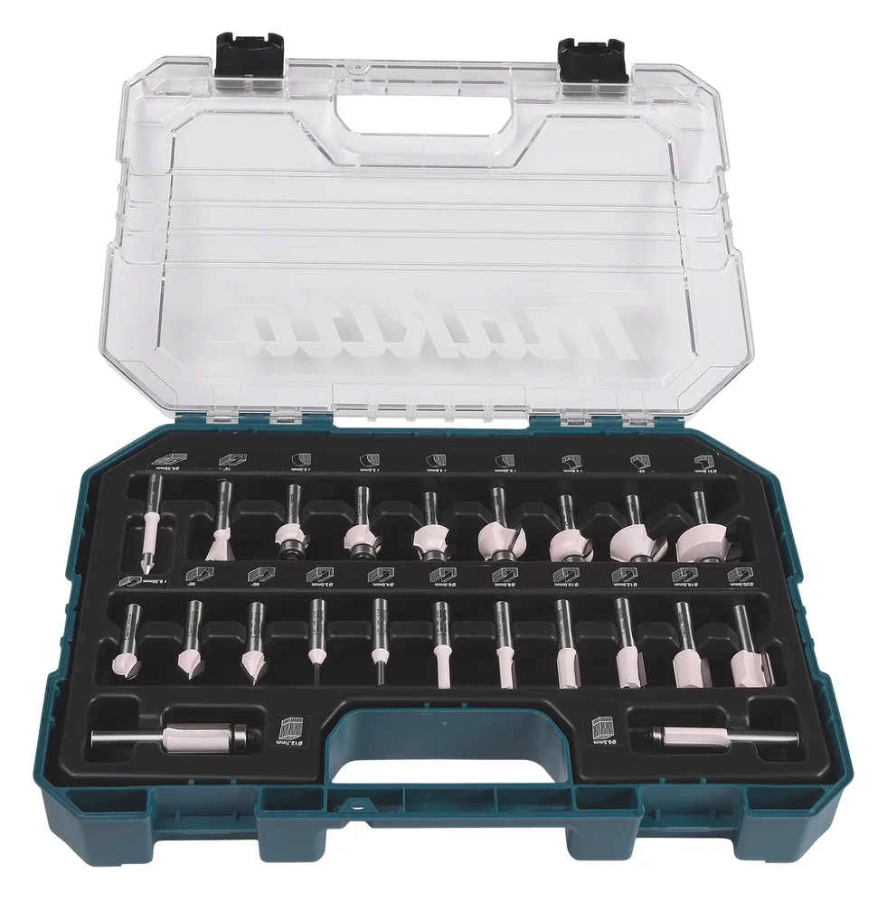 Makita Fräs-Bitsatz - für Holz - V-Groove, Dovetail, Beading, Falz, Ansicht 2