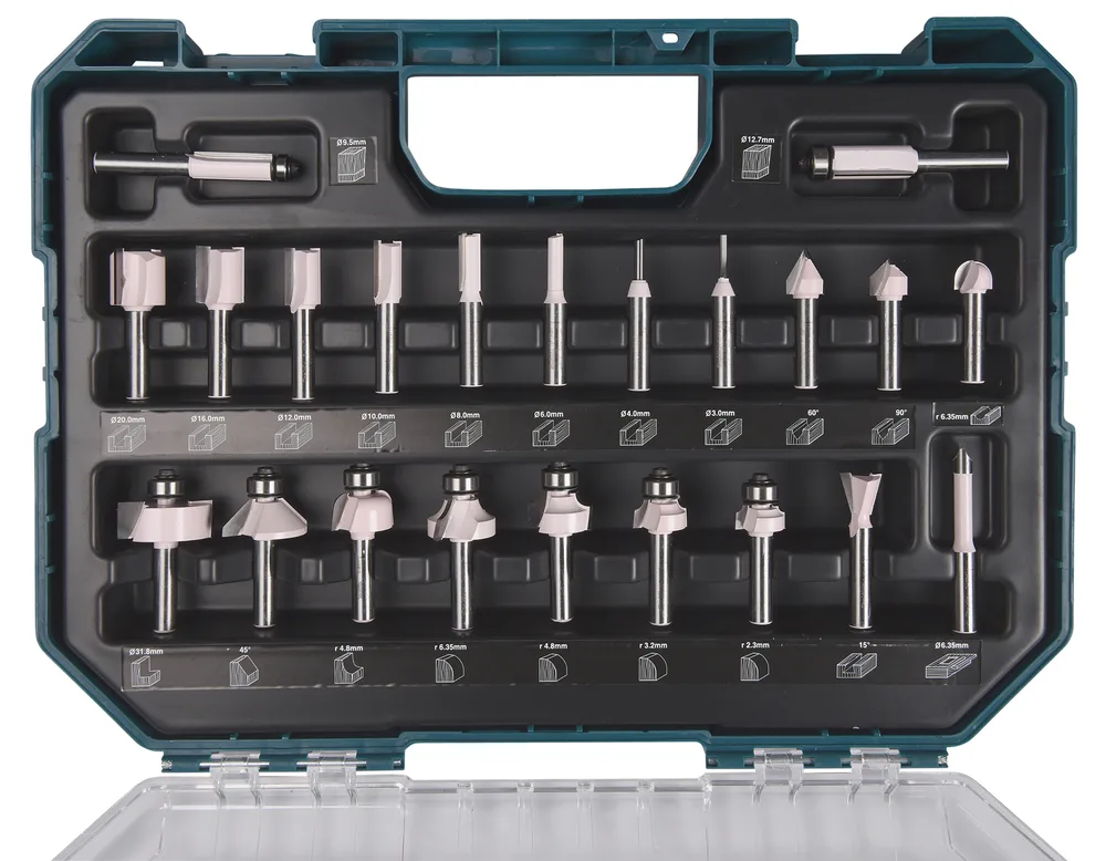 Makita Fräs-Bitsatz - für Holz - V-Groove, Dovetail, Beading, Falz, Ansicht 3