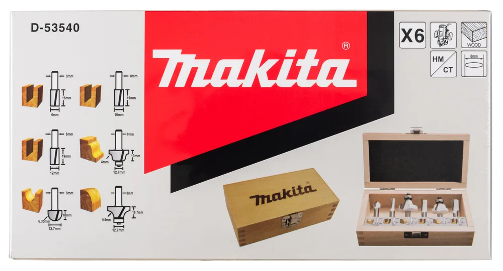 Makita Fräs-Bitsatz - für Kunststoff, Massivholz, Ansicht 4