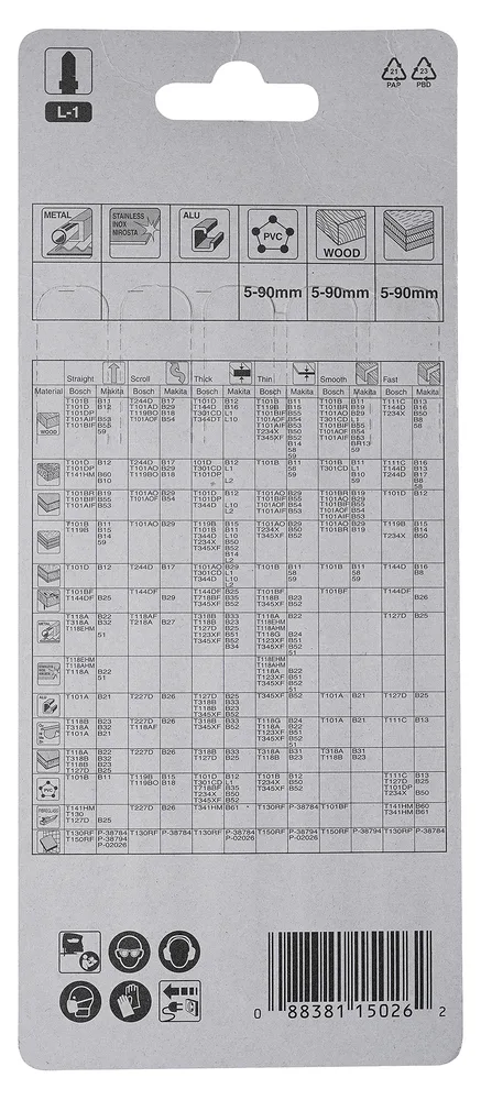 Makita L-1 - Stichsägenblatt - für Holz, Kunststoff, Spanplatte, Sperrholz, furniertes Holz, Beton-Plex, Ansicht 2