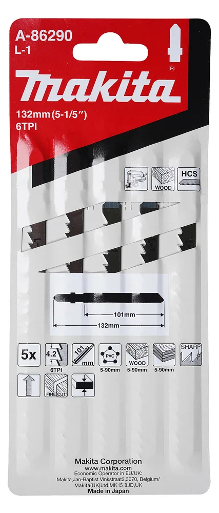 Makita L-1 - Stichsägenblatt - für Holz, Kunststoff, Spanplatte, Sperrholz, furniertes Holz, Beton-Plex, Ansicht 3