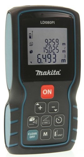 Makita LD080PI - cm,m,mm - Schwarz - Blau - 3 Zeilen - IP54 - 80 m - 0,05 m