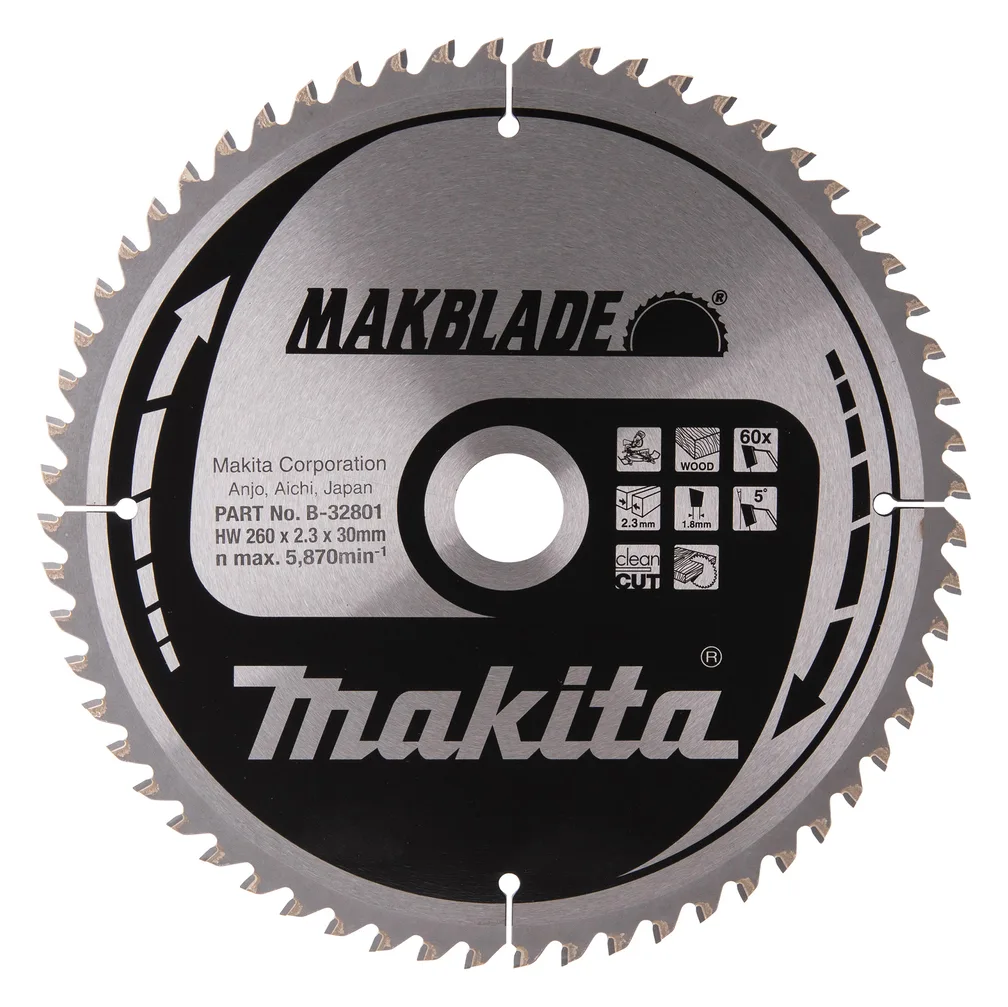 Makita MAKBLADE - Kreissägeblatt - für Holz - 260 mm - 60, Ansicht 2