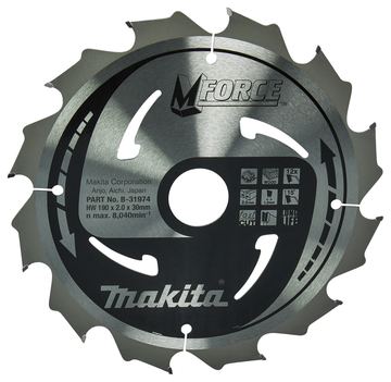 Makita M-Force - Kreissägeblatt - für Holz - 190 mm - 12 von LumaTech