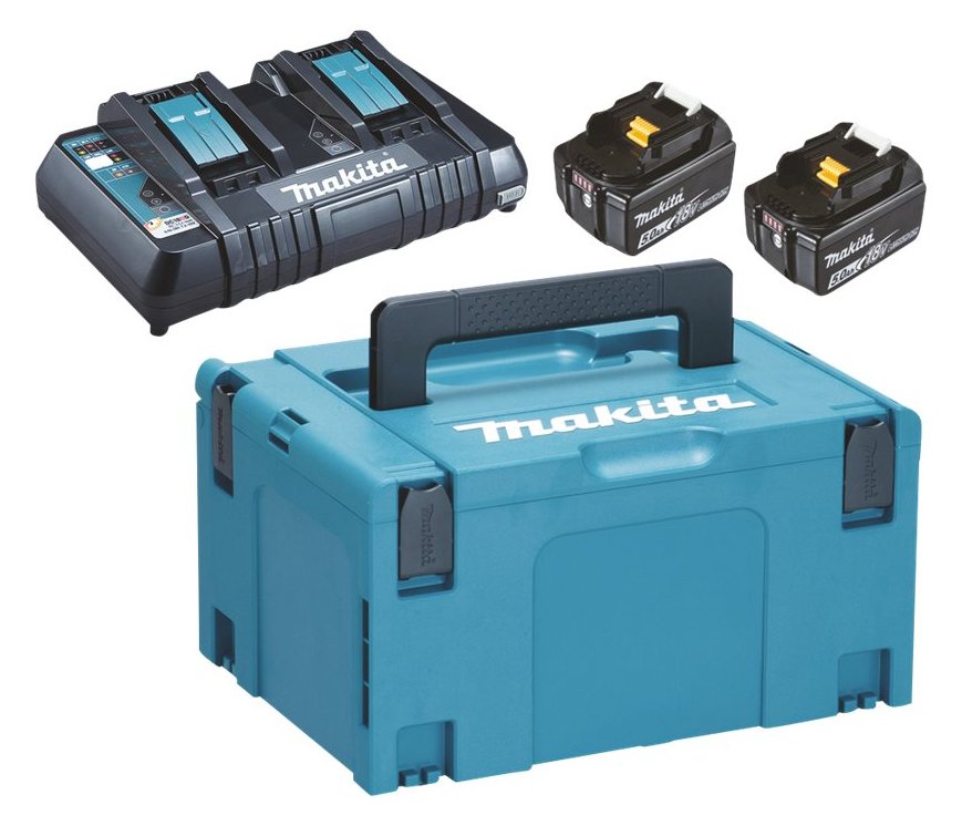 Makita Powersource-Kit Starterset 18V, 5.0Ah, Li-Ionen, 2 Akkus [10.0Ah] [180Wh]