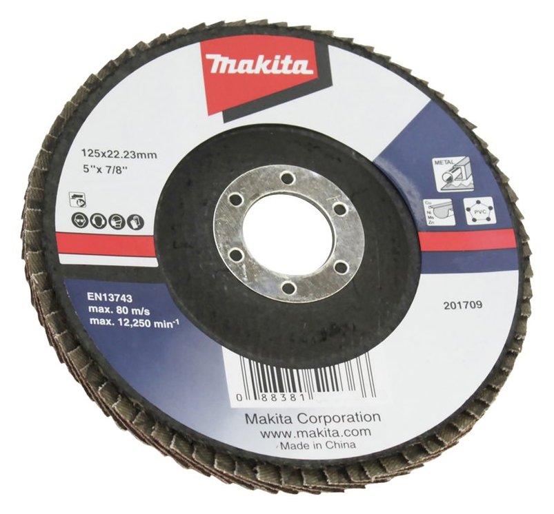 Makita Schleifscheibe - für Metall, nicht eisenhaltiges Metall, Polyvinylchlorid (PVC)