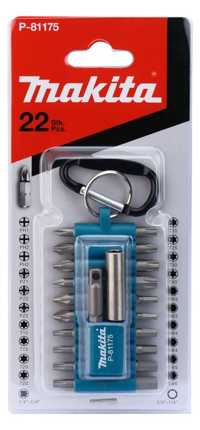 Makita Schraubenziehersatz - 22 Stücke - torx, phillips, pozidriv, hex