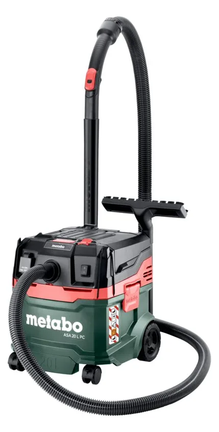 Metabo ASA 20 L PC - 1200 W - Zylinder-Vakuum - Trocken&Nass - 20 l - 78 dB - Schwarz - Grün - Rot, Ansicht 3
