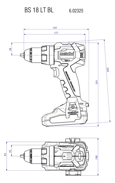 Metabo BS 18 LT BL Akku-Bohrschrauber inkl. Koffer + 2 Akkus 4.0Ah, Ansicht 2