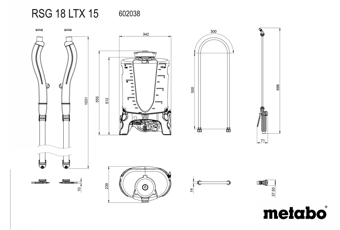 Metabo RSG 18 LTX 15 - Gartenspritze - schnurlos, Ansicht 2