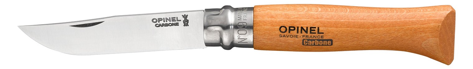 Opinel 000623 - Messer mit Feststellklinge - Barlow - Karbonstahl - Holz - Edelstahl - 1 Werkzeug