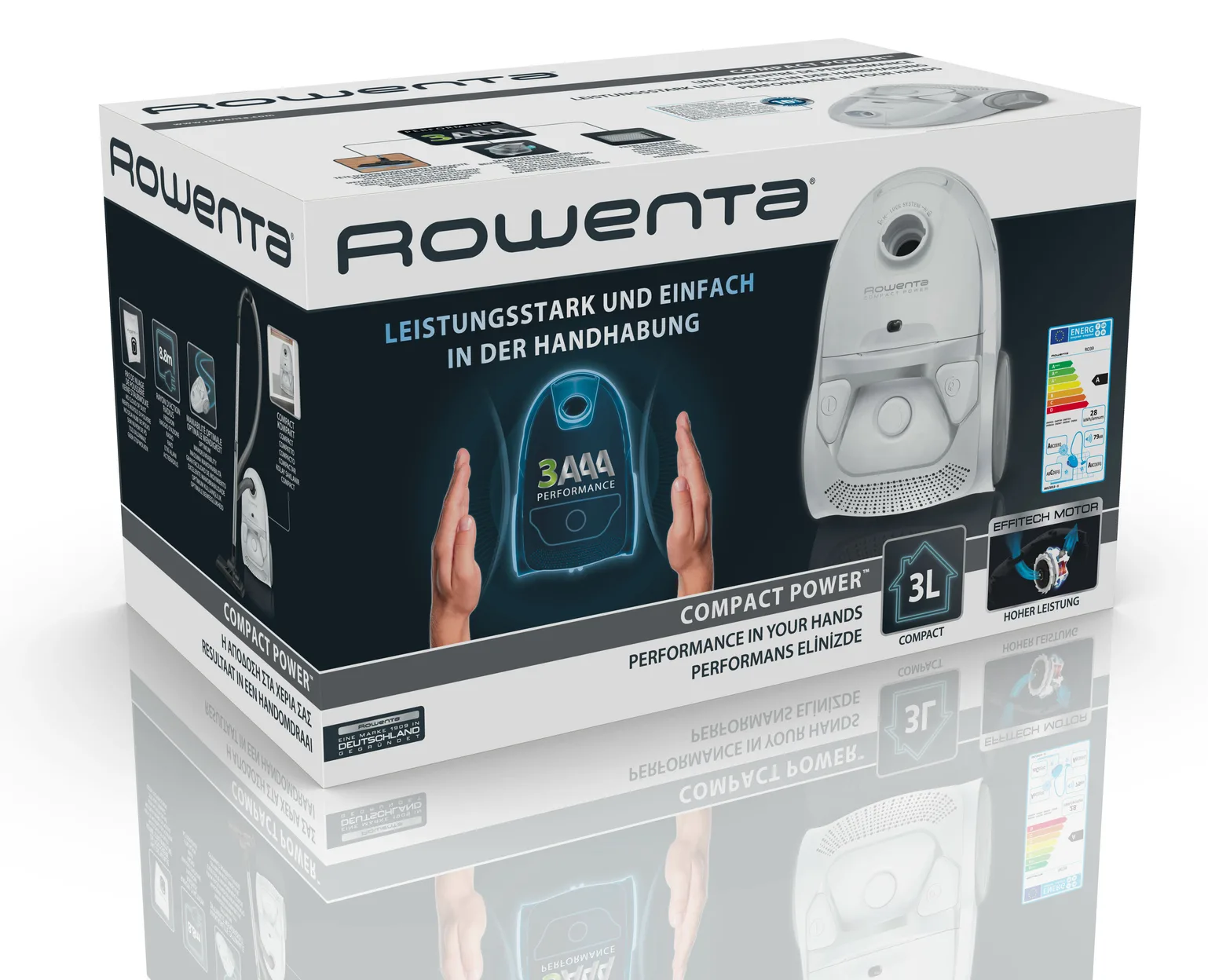 ROWENTA Compact Power RO3927 - 750 W - Zylinder-Vakuum - Trocken - Staubbeutel - 3 l - Hygienefilter, Ansicht 2