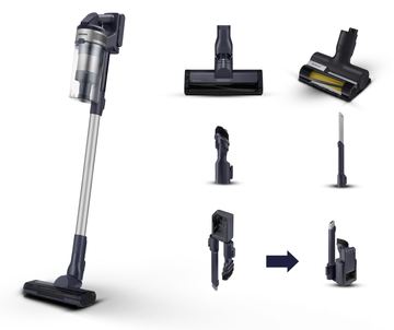 Samsung VS15A60AGR5 Stick vacuum Battery Dry Bagless 0.8 L 410 W Black Silver von LumaTech
