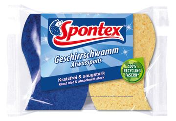 Spontex Geschirrschwamm - Blau - Gelb - Maschinenwäsche - Monochromatisch - 2 Stück(e)