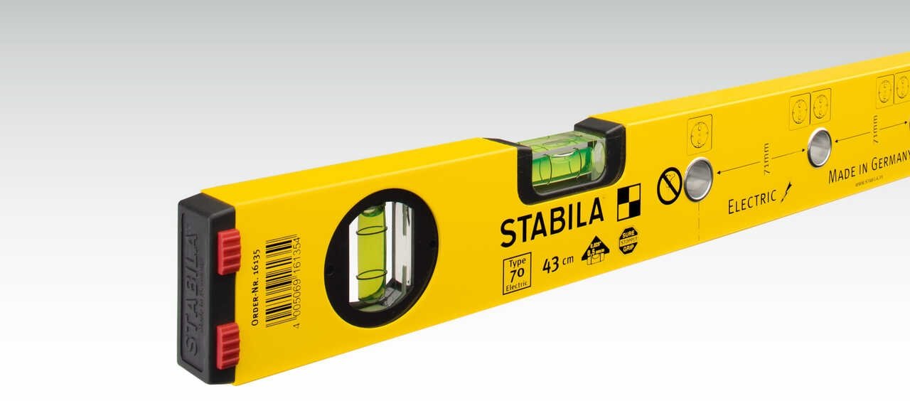 Stabila Type 70 - Wasserwaage - 1,2 m - Schwarz - Gelb - 0,5 mm/m
