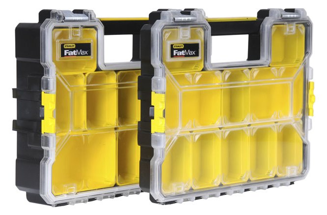 Stanley Profi-Organizer FatMax tiefe Fächer Metallschließen wasserdicht - Kasten für Kleinteile - 446 mm - 357 mm