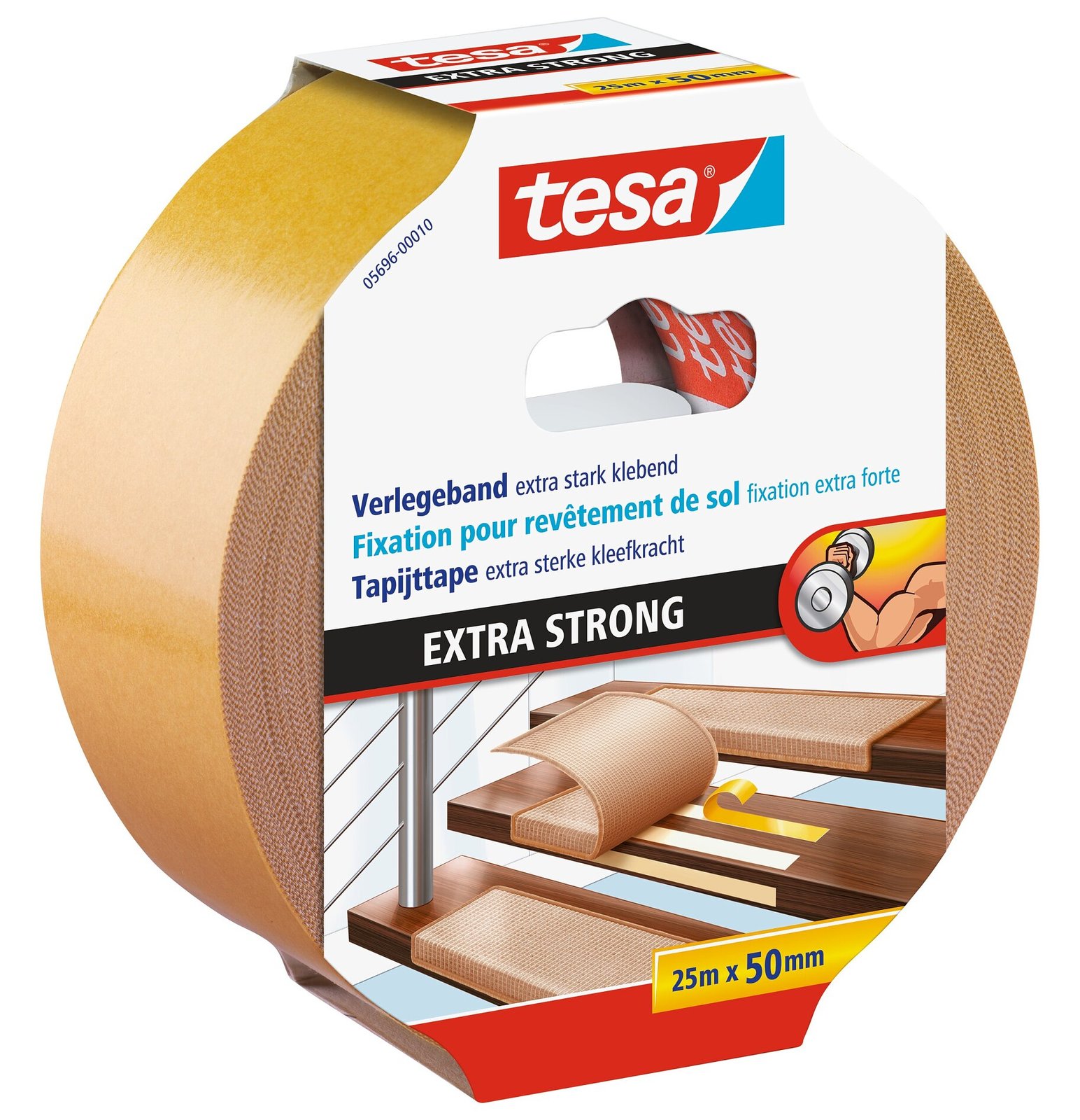 Tesa 05686 - Verlegeband extra stark 10 m x 50 mm