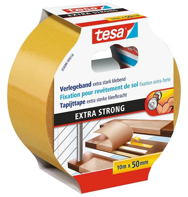 Tesa 05686 - Verlegeband extra stark 10 m x 50 mm, Ansicht 2