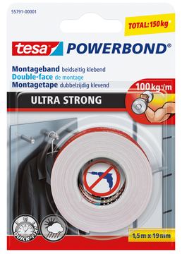 Tesa 55791-00001 - Montageband - Weiß - 1,5 m - Outdoor - Kunststoff - Holz - 1 kg/cm