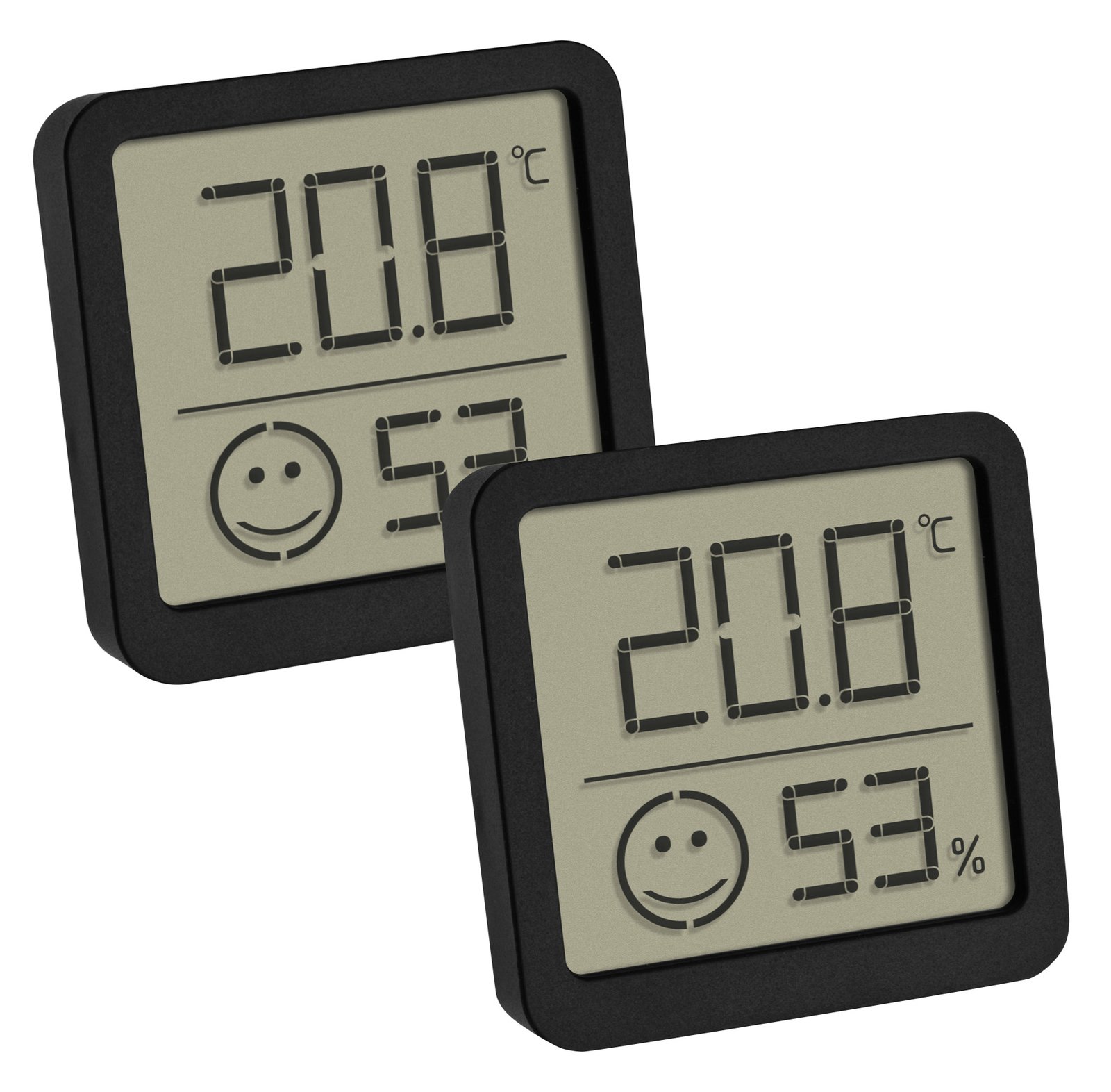 TFA 30.5053.01.02 - Elektronisches Umgebungsthermometer - Indoor - Digital - Schwarz - Kunststoff - Quadratisch