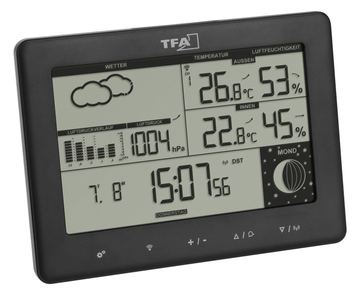 TFA Elements - Schwarz - Barometer - Hygrometer - Thermometer - Innen & Außen - Kunststoff -10 - 50 °C von LumaTech