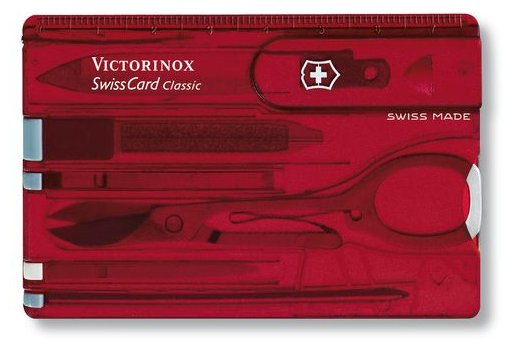 Victorinox SwissCard Classic - Rot - Transparent - ABS Synthetik - 82 mm - 4,5 mm - 26 g