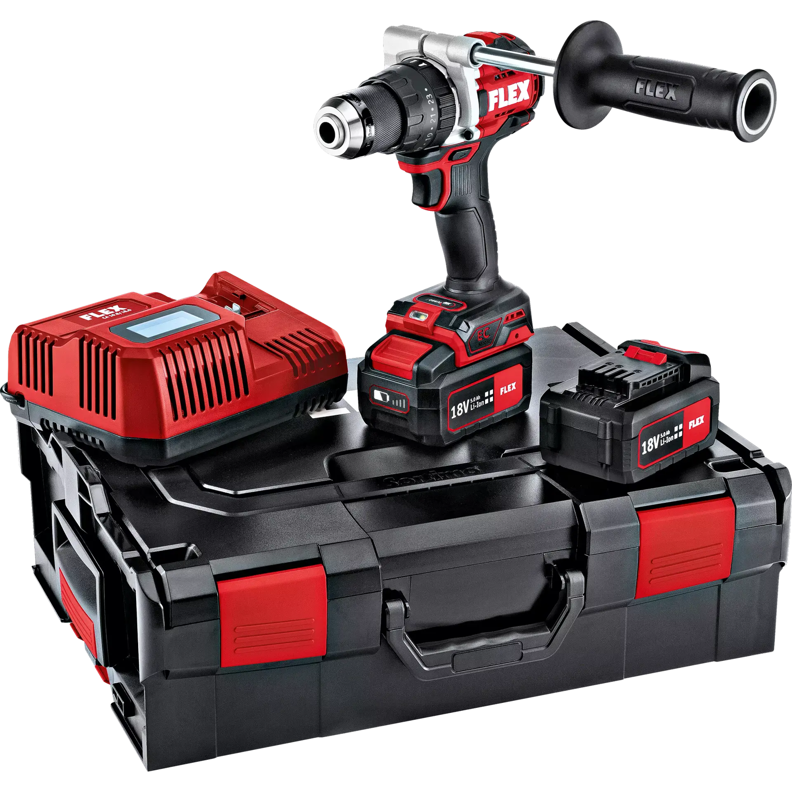 FLEX PD 2G 18.0-EC HD/5.0 Set Akku-Schlagbohrschrauber 2-Gang 18.0 V mit Turbo-Modus