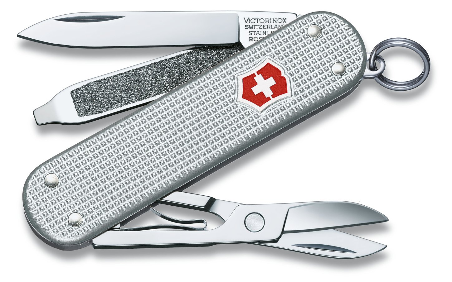 Victorinox Taschenmesser Classic Alox - Nagelfeile - Schraubendreher - Ring - Klinge - Schere, - Gleitgelenk-Messer