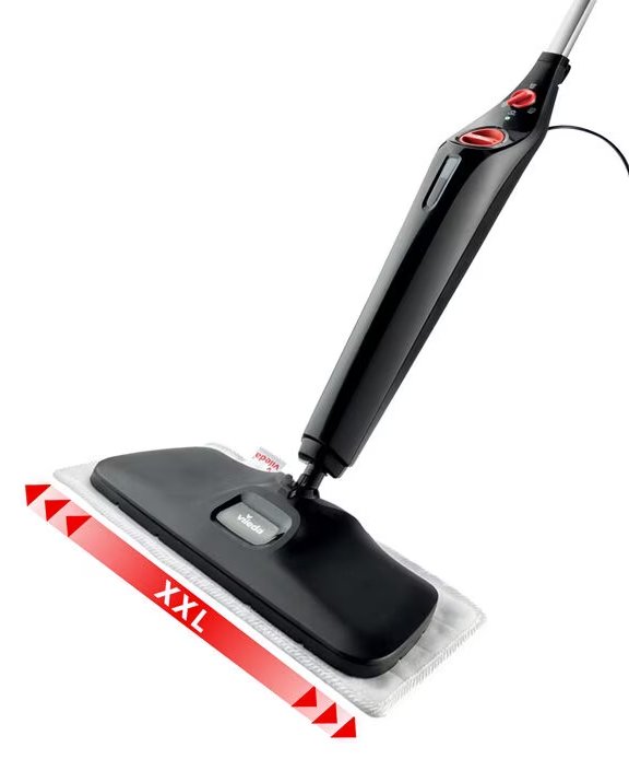 Vileda Steam XXL Plus - Tragbarer Dampfreiniger - 0,4 l - Schwarz - Drehregler - 0,4 l - 1550 W
