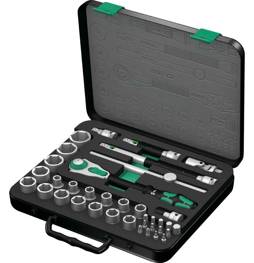 Wera 05003645001 - Steckschlüssel-Set - 37 Stück(e) - Schwarz - Grün - CE - Ratschengriff