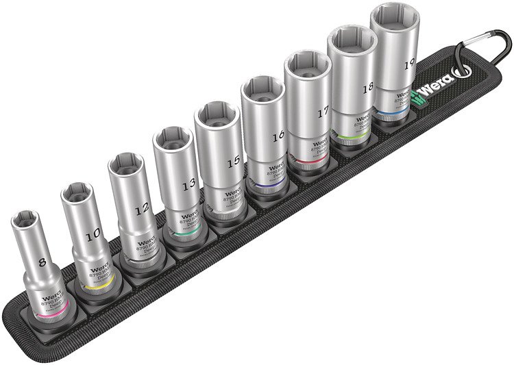 Wera 05004545001 - Steckschlüssel-Satz - 3/8" - Metrisch - 9 Kopf/Köpfe - 8,10,12,13,15,16,17,18,19 mm - 320 mm