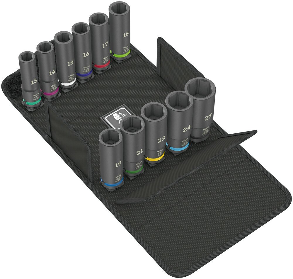 Wera 05004841001 - Steckschlüsselsatz - Schwarz - 11 Köpfe - 1/2 Zoll - Metrisch - 13,14,15,16,17,18,19,21,22,24,27 mm