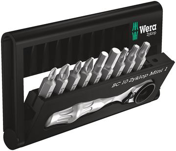 Wera Bit-Check 10 Zyklop Mini 1 - Knarrenschraubendreher mit Bit-Satz von LumaTech