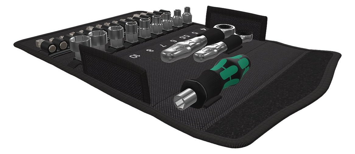 Wera Kraftform Kompakt Zyklop Mini 2 - Schraubendreher mit Ratschenfunktion und Bit- sowie Steckschlüsselsatz