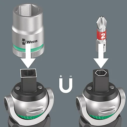 Wera Zyklop 8009 Pocket Imperial Set 2 - Ratschengriff mit Steckschlüssel- und Bit-Set, Ansicht 2