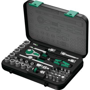 Wera Zyklop 8100 SA 2 - Schraubendreher mit Ratschenfunktion und Bit- sowie Steckschlüsselsatz