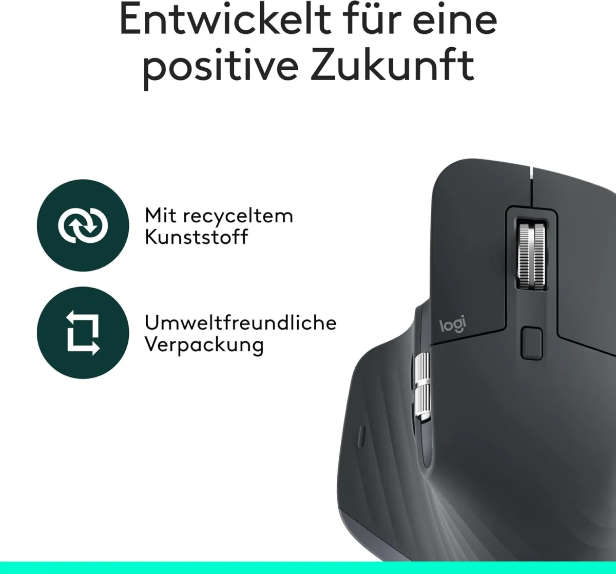 Logitech MX Master 3S 2025 – Bluetooth Kabellose Hochleistungs-Maus, ultraschnelles Scrollen, Ergo, 8K DPI, Abtastung auf Glas, Windows, Linux, Chrome - Grafit — Bild 3