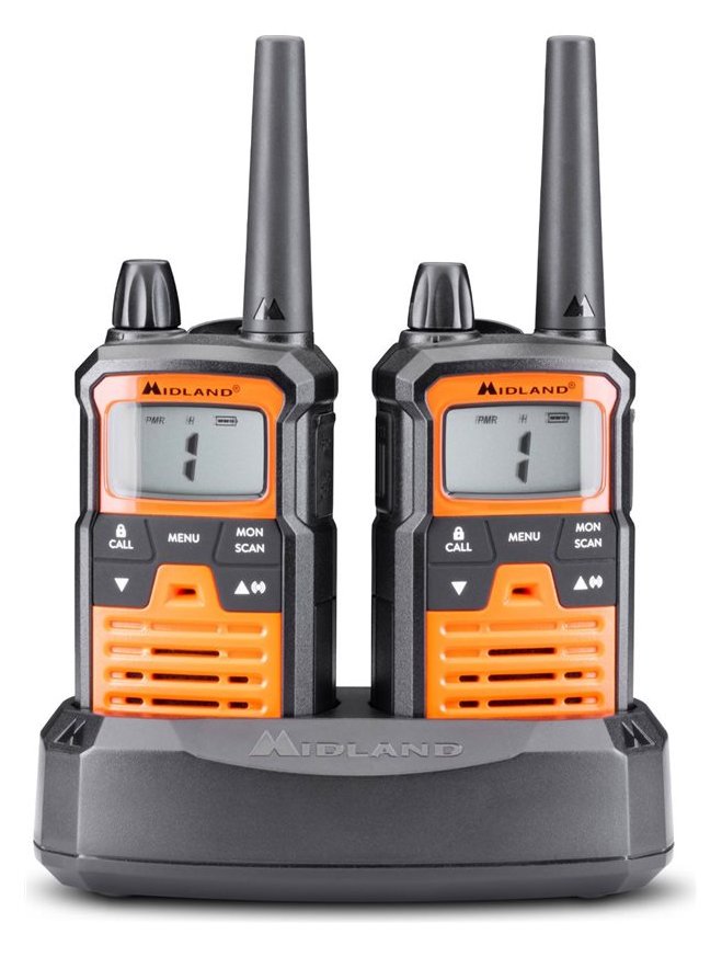 Albrecht Midland XT70 PRO - Hobby & Work - tragbar - Zwei-Wege Funkgerät - PMR/LPD - 101 Kanäle - orange (Packung mit 2)